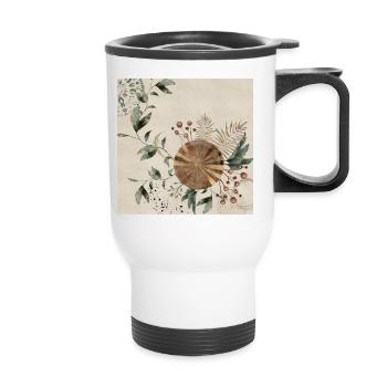 Vert Art Déco 3 - Tasse isotherme avec poignée - blanc - Devant