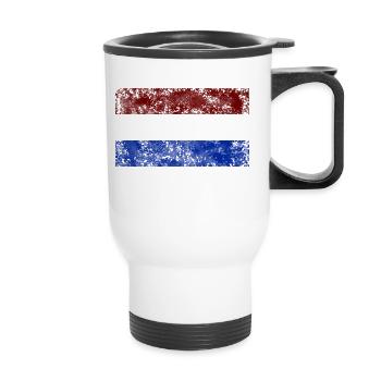 Drapeau des Pays-Bas Vintage - Tasse isotherme avec poignée - blanc - Devant
