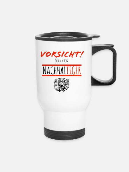 Nachhaltiger - Thermobecher mit Tragegriff - Weiß