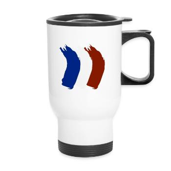 French Flag Colors - Thermal mug with handle - white - Front
