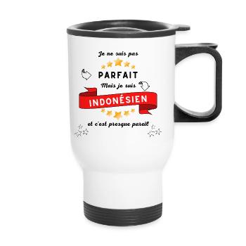 Je ne suis pas parfait mais je suis indonésien - Tasse isotherme avec poignée - blanc - Devant