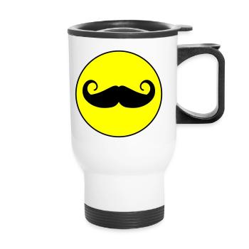 Mustache symbol - Thermal mug with handle - white - Front