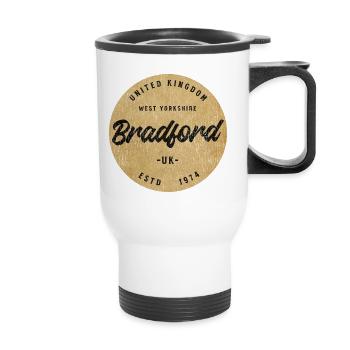 Bradford UK Vintage Round Logo 1974 - Thermal mug with handle - white - Front
