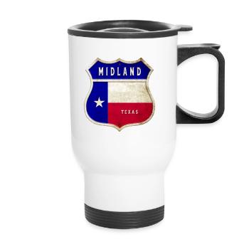 Design du drapeau Midland Texas - Tasse isotherme avec poignée - blanc - Devant