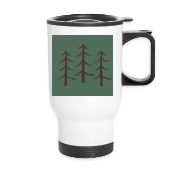 Arbres sur la poitrine - Tasse isotherme avec poignée - blanc - Devant