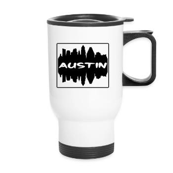 Austin Texas Usa Skyline Silhouette Voyage Souveni - Tasse isotherme avec poignée - blanc - Devant