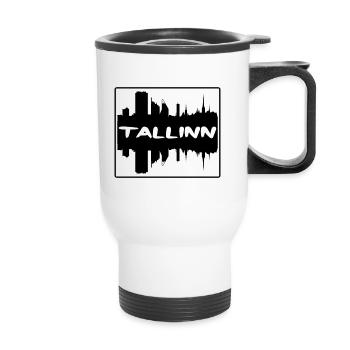 Tallinn Estonie Skyline Silhouette Souvenir de voyage - Tasse isotherme avec poignée - blanc - Devant