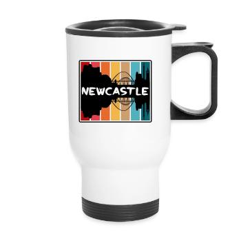 Newcastle England Skyline Silhouette Travel Souven - Thermal mug with handle - white - Front