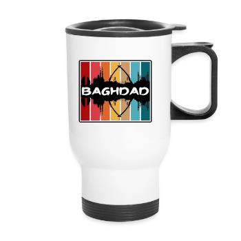 Baghdad Iraq Skyline Silhouette Travel Souvenir - Thermal mug with handle - white - Front