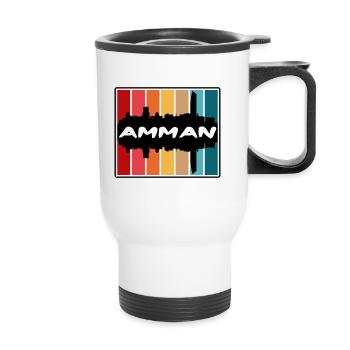 Amman Jordan Skyline Silhouette Souvenir de voyage - Tasse isotherme avec poignée - blanc - Devant
