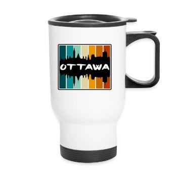 Ottawa Canada Skyline Silhouette Travel Souvenir - Thermal mug with handle - white - Front