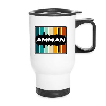 Amman Jordan Skyline Silhouette Souvenir de voyage - Tasse isotherme avec poignée - blanc - Devant