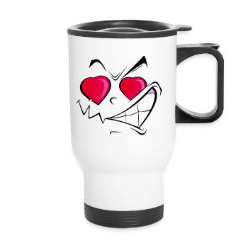 Lover smile / sourire d'amour - Tasse isotherme avec poignée - blanc - Devant