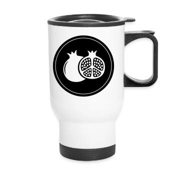 Pomegranate icon - Thermal mug with handle - white - Front