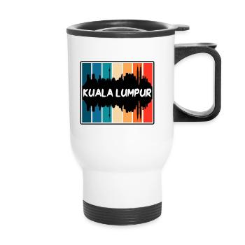 Kuala Lumpur Malaysia Skyline Silhouette Travel So - Thermal mug with handle - white - Front