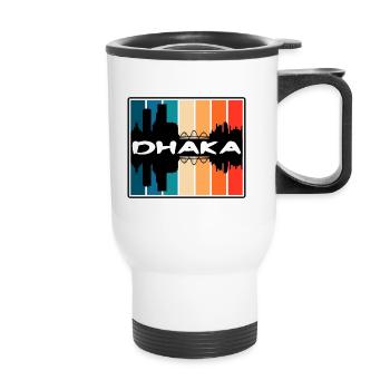 Dhaka Bangladesch Skyline Silhouette Reise Souveni - Thermobecher mit Tragegriff - Weiß - Vorne