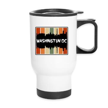 Washington Dc Washington Usa Skyline Silhouette Tr - Thermal mug with handle - white - Front