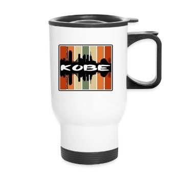 Kobe Japan Skyline Silhouette Travel Souvenir - Thermal mug with handle - white - Front