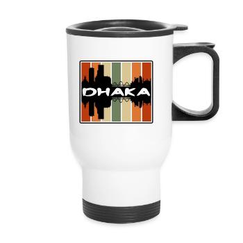 Dhaka Bangladesch Skyline Silhouette Reise Souveni - Thermobecher mit Tragegriff - Weiß - Vorne