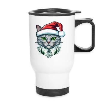Gorgeous kitten wearing Santa hat - Thermal mug with handle - white - Front