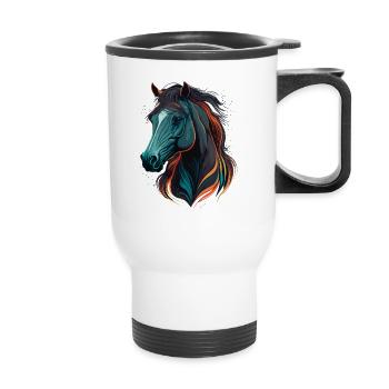 Morgan Horse Head - Thermal mug with handle - white - Front