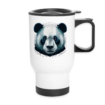 Realistic Panda Head - Thermal mug with handle - white - Front