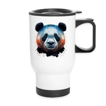 Panda Head - Thermal mug with handle - white - Front