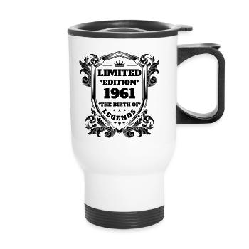 1961 Anniversaire vintage vintage rétro - Tasse isotherme avec poignée - blanc - Devant