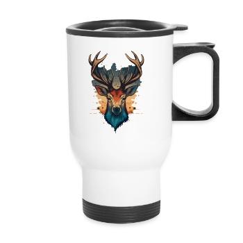 Deer Hunting - Thermal mug with handle - white - Front