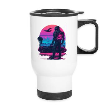 Vaperwave futuriste - Tasse isotherme avec poignée - blanc - Devant