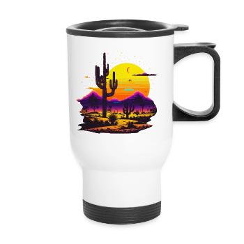 Lever du soleil - Tasse isotherme avec poignée - blanc - Devant