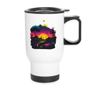 Sonnenaufgang - Thermobecher mit Tragegriff - Weiß - Vorne