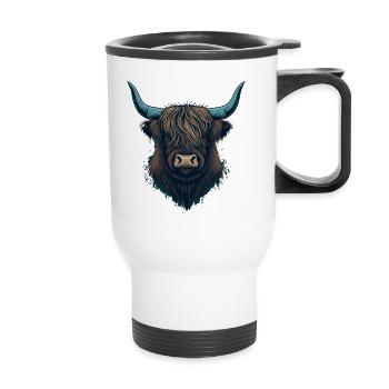 Visage de yak - Tasse isotherme avec poignée - blanc - Devant