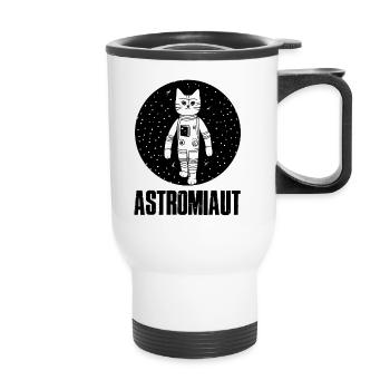 Astromiaut - Drôle de chat - Tasse isotherme avec poignée - blanc - Devant