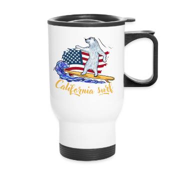 Surf the surf - Thermal mug with handle - white - Front