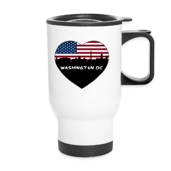 Washington Dc Washington USA Flag Skyline Travel S - Thermal mug with handle - white - Front