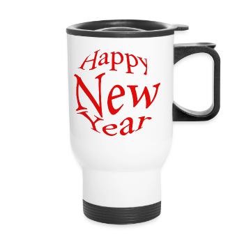 happy new year - Tasse isotherme avec poignée - blanc - Devant