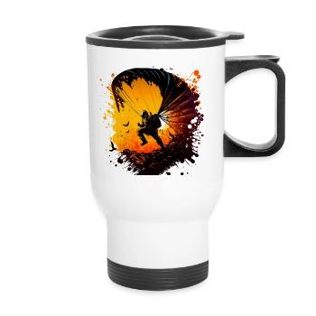 Flying High: Paragliding Adventure - Thermal mug with handle - white - Front