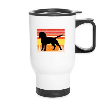 Beagle Dog Lover Silhouette Vintage Sunset - Tasse isotherme avec poignée - blanc - Devant