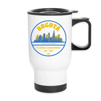 Bogotá Skyline Emblem - Thermobecher mit Tragegriff - Weiß - Vorne