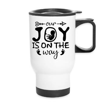 Pregnant, baby is on the way, pregnancy - Thermal mug with handle - white - Front
