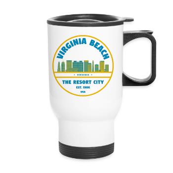 Virginia Beach Skyline Logo - Thermal mug with handle - white - Front