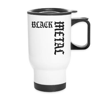 Black Metal Retro - Thermobecher mit Tragegriff - Weiß - Vorne