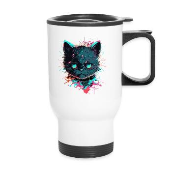 Cosmos Cat - Thermal mug with handle - white - Front