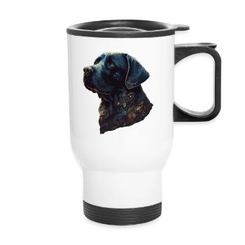 Amazing Labrador Retriever with leaves style body - Thermal mug with handle - white - Front