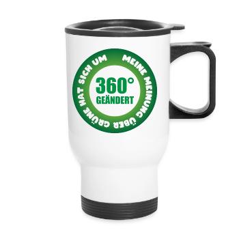 Meine Meinung über Grüne hat sich um 360 Grad geän - Thermobecher mit Tragegriff - Weiß - Vorne