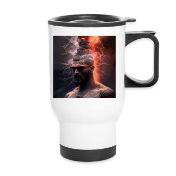 elektrik portrait 11 - Eruptive Lightning - Thermal mug with handle - white - Front