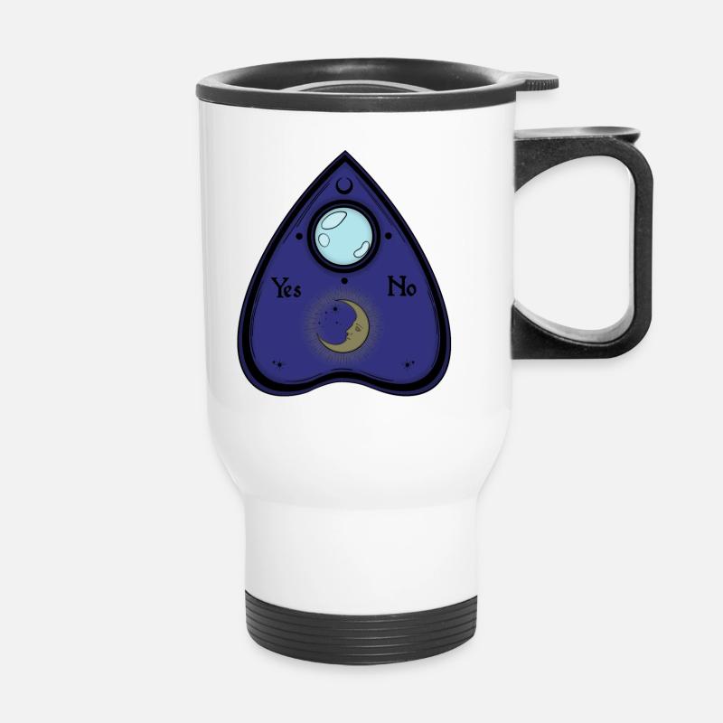 Ouija in Blue - Thermal mug with handle - white