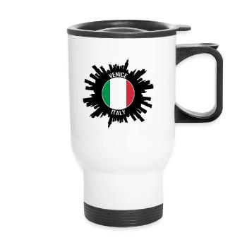 Venice Skyline Italy Flag Travel Souvenir - Thermal mug with handle - white - Front