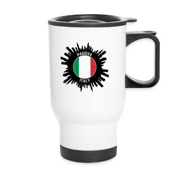 Padova Skyline Italy Flag Travel Souvenir - Thermal mug with handle - white - Front